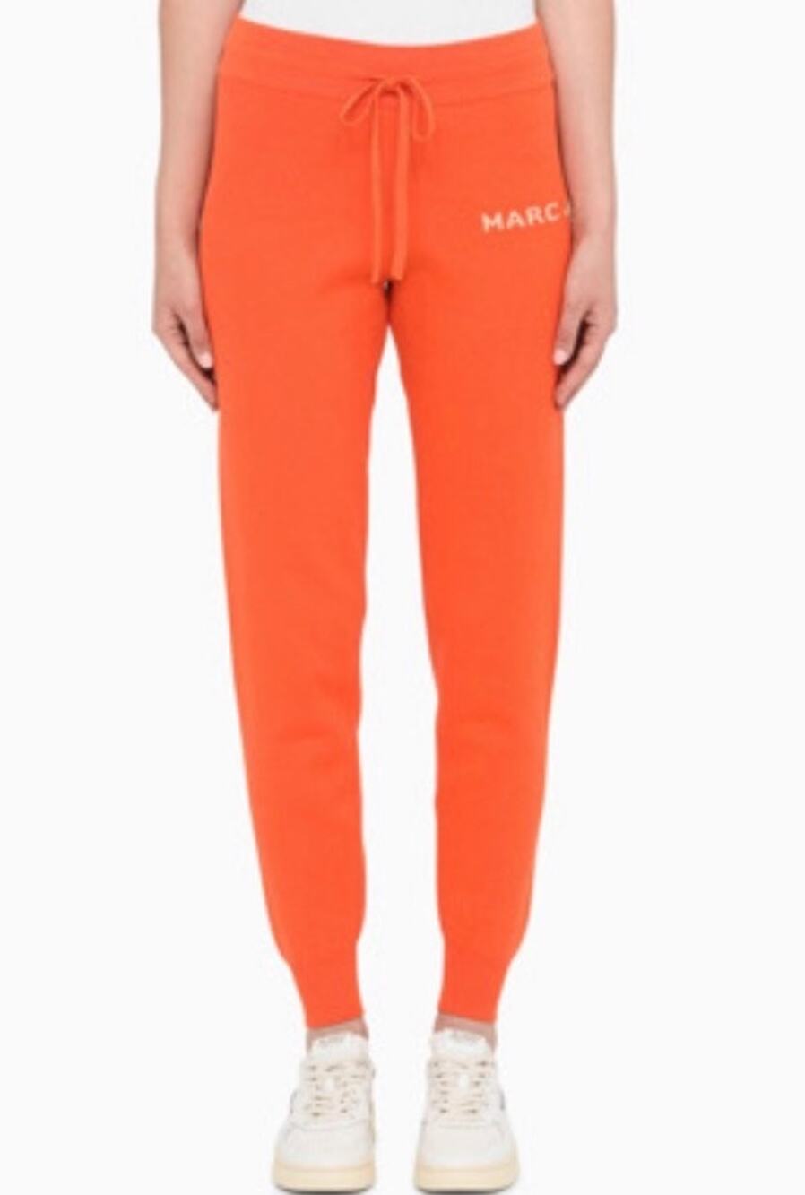 MARC JACOBS Orange Joggers Logo Lettering Cotton Drawstring Sz S